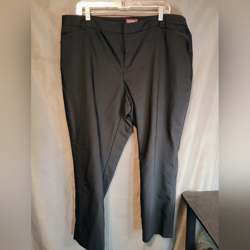 Roz & Ali Straight Leg Black Plus Size Dress Pants